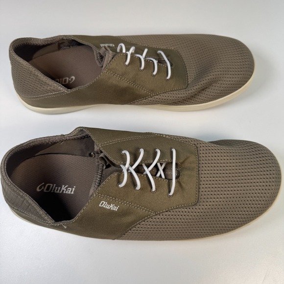 OluKai Nohea Moku Boat Shoe Clay Tapa 10283-1020 Sneakers Mens Size 15 Medium‎